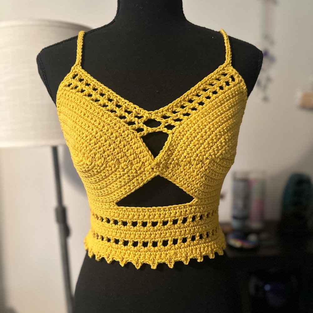 Hand Crocheted Crop Top/Bralette